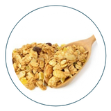 GRANOLA CON MIEL, COCO, MANI, NUEZ, ALMENDRAS Y AVENA